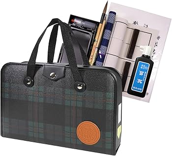 Amazon | 高級書道セット S-1 ハードケース(緑・チェック柄) 2本組 Amazon | 高級書道セット S-1 ハードケース(緑・チェック柄) 2本組