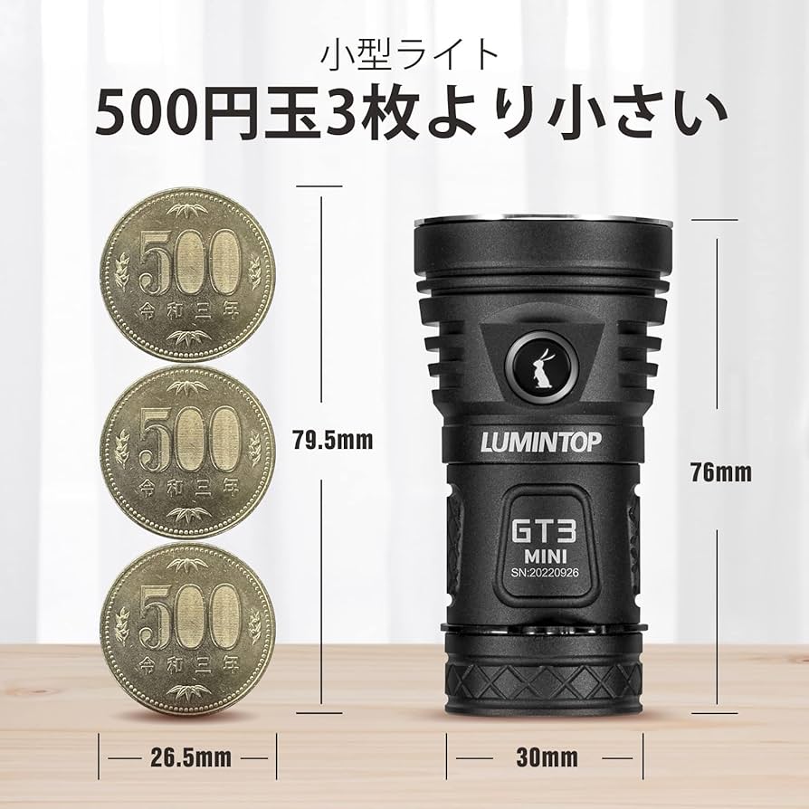 LUMINTOP充電式ハンディライト6500lm,照射距離285mGT3MINI Amazon.co.jp: LUMINTOP超高輝度LED充電式ハンディライト,懐中