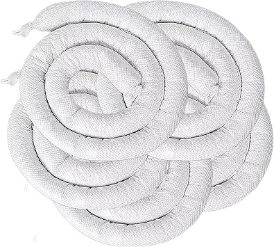 Oil-Only Absorbent Sock, Powerful Oil Absorbing Booms Say Goodbye to Messy Spills Absorbs Up to 6 Gallon Per Sock 5in Diameter *10ft Length White Case of 5