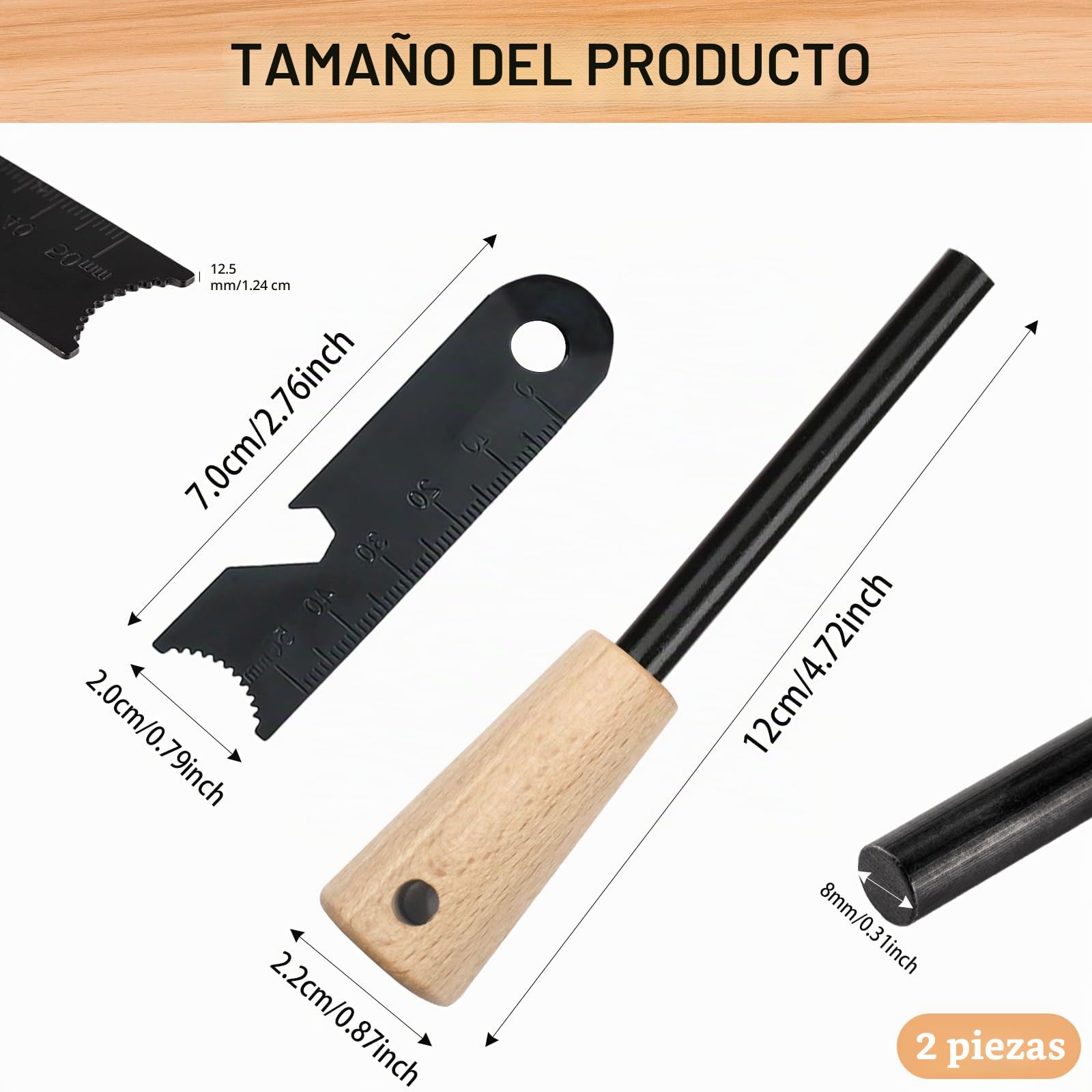 Pedernal Supervivencia Profesional Acero para Fuego Multiusos Camping Aire Libre