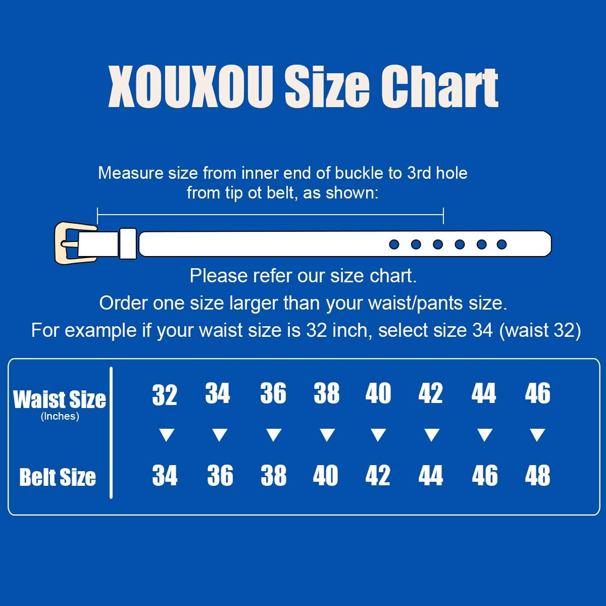 XOUXOU Men's Casual Leather Jeans Belts Classic Work Business Dress Belt with Prong Buckle for Men - Image 7