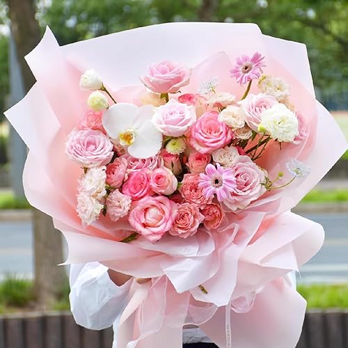 Miniatura 6 de VOWOVOSDAY 20 piezas de papel de regalo de flores, papel de regalo impermeable para ramo de flores, suministros de ramo de floristería, embalaje de