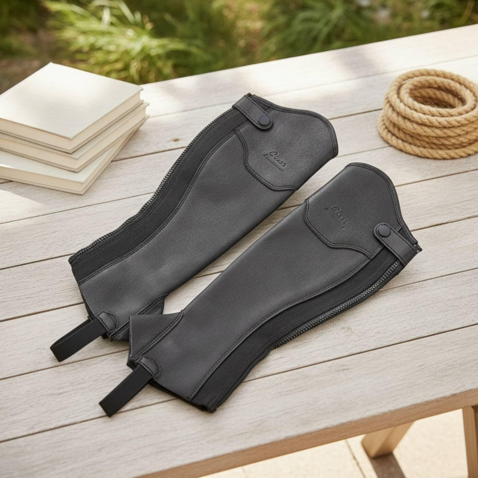 Baoblaze Paragambe Equestri Parastinchi Stivali Ghette Protezioni Antisfregamento con Linguetta Superiore E Anello di Trazione in Pelle Pu Adatti a Allenamento Lavoro in Passeggiate