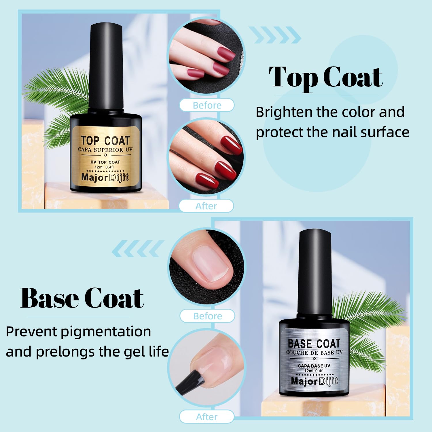 Major Dijit Acryl Nagel Set für Anfänger mit flüssigem Monomer, 12 Acryl Pulver Farben, UV Lampe & komplettem Zubehör – Alles für künstliche Nägel inklusive(Pink)