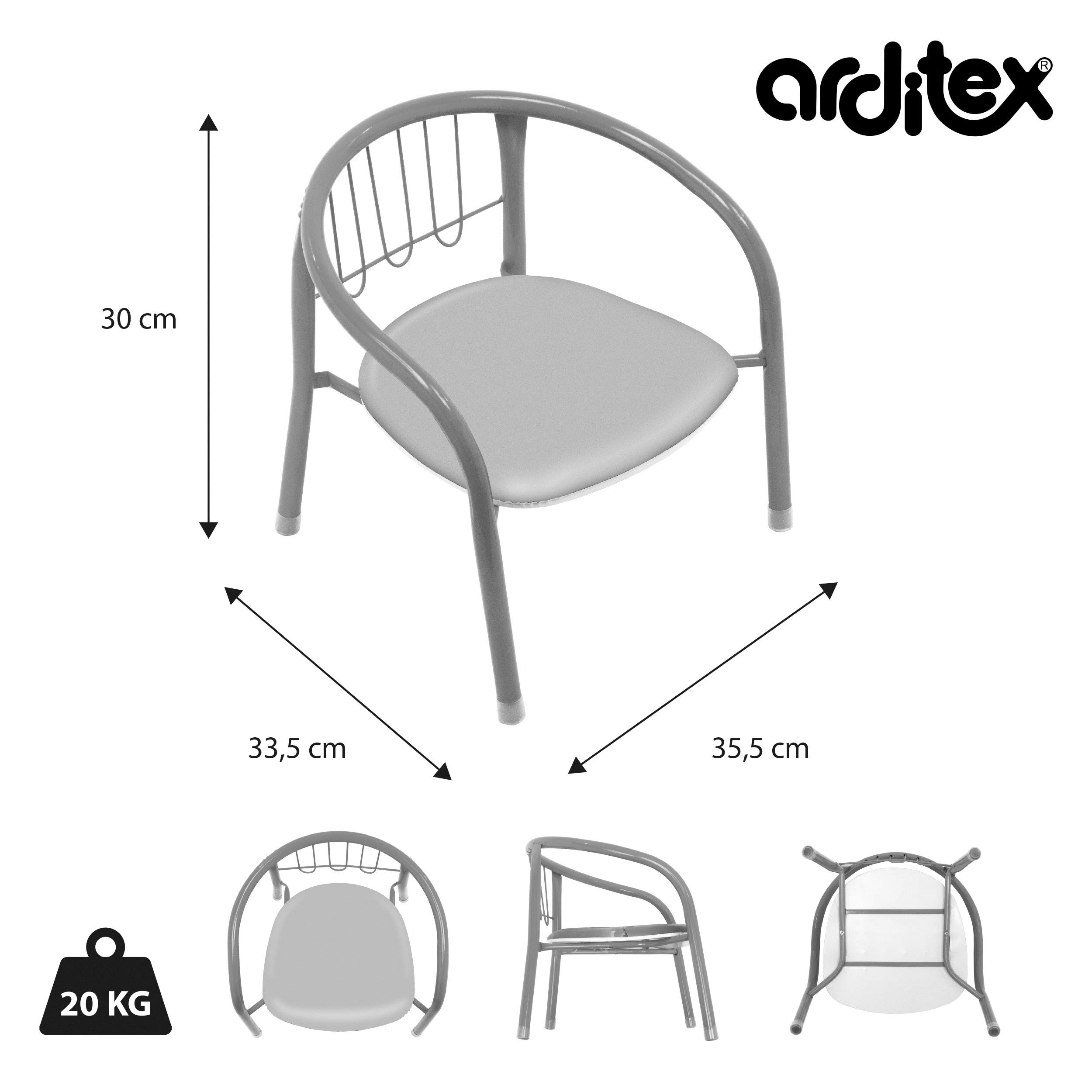 ARDITEX Silla de Metal de 35.5x30x33.5cm de Unicornio