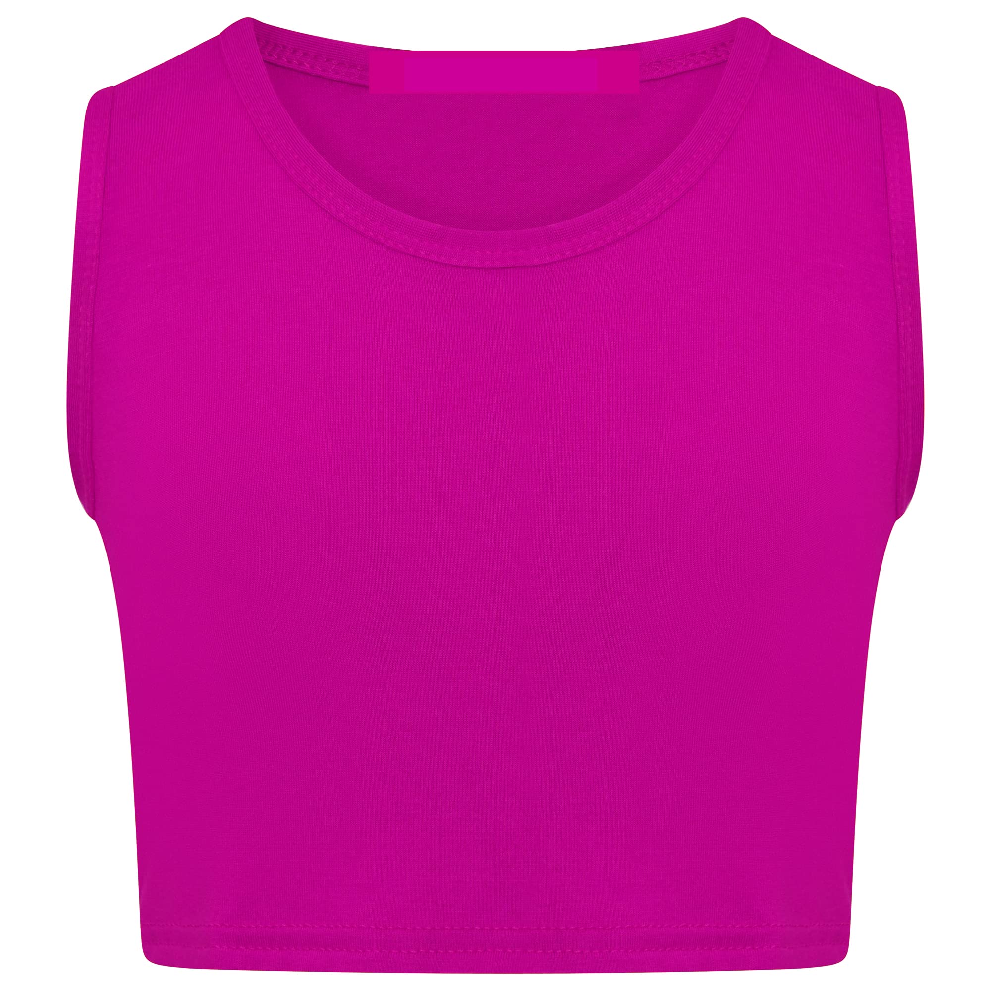 Loxdonz Girl's Kids Basic Crop Tank Tops Sleeveless Racerback Muscle Crop Tank Vest Top