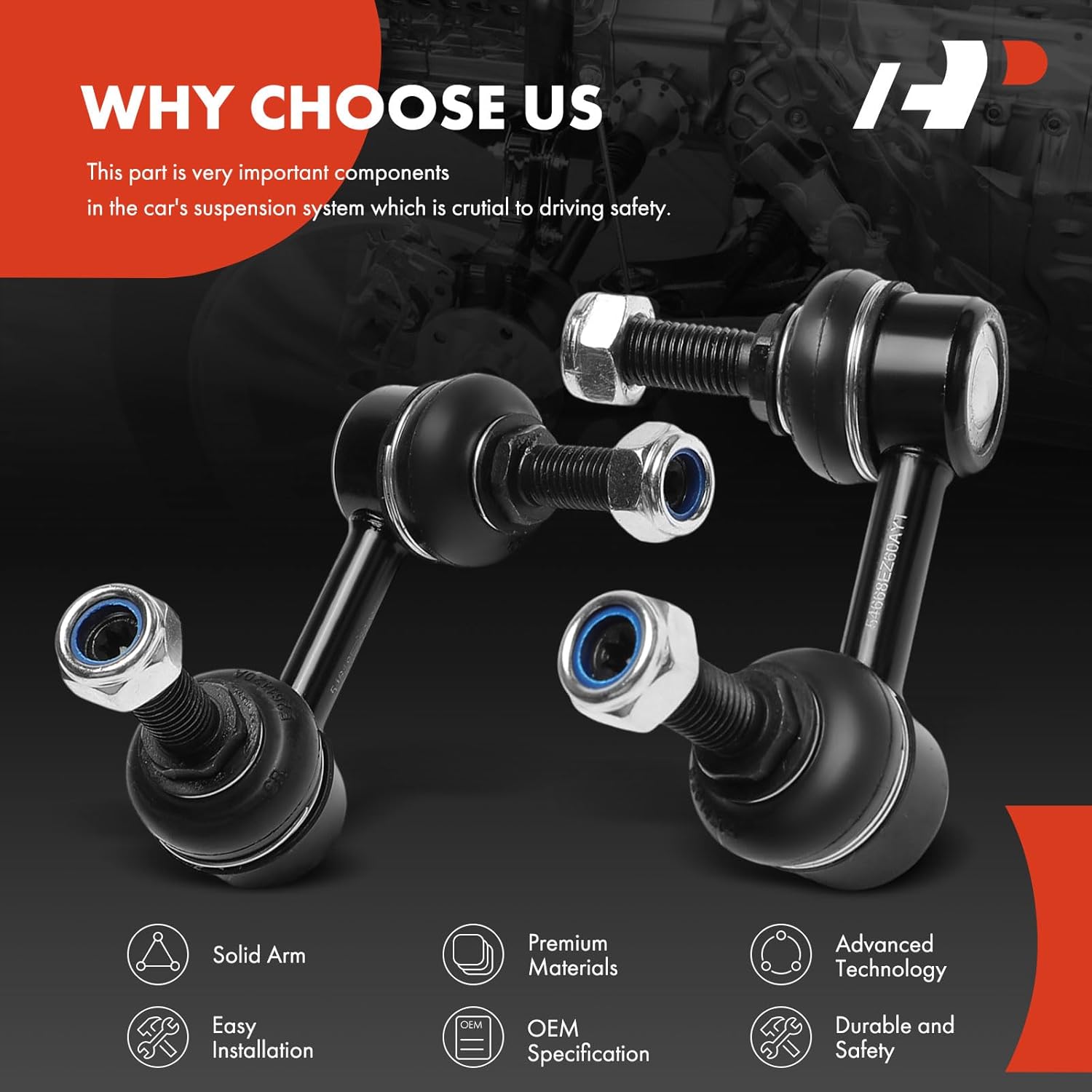 A-Premium 2 x Front Sway Bar Links Stabilizer Bar Links, Compatible with Nissan Titan XD 2016-2023