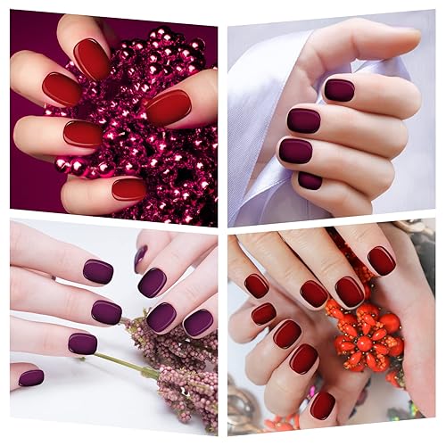 Miniatura 5 de Honoson 720 Piezas Uñas Postizas Cortas Cuadradas Medianas Uñas Artificiales Falsas de Cobertura Completa Uñas de Ataúd de Presión Puntas de Uñas