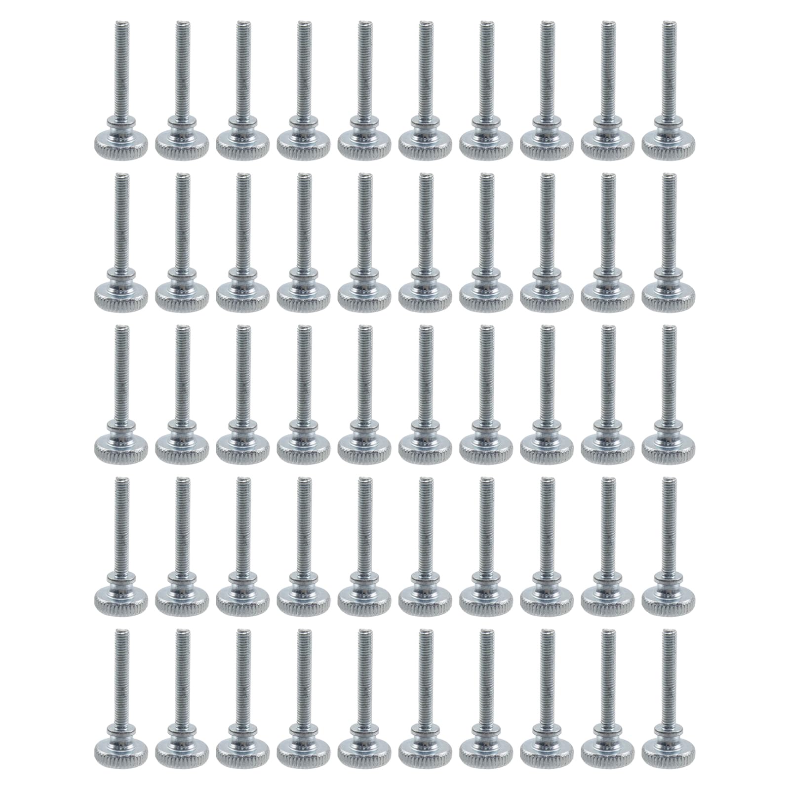 Bisbai 50 PCS Carbon Steel Threaded Knurled Thumb Screw on Knobs Grips Thumbscrew Threaded Knurled Grip Knobs Thumb Screw, Monitor Mount Screws for TV and Monitor Mount,M3*20
