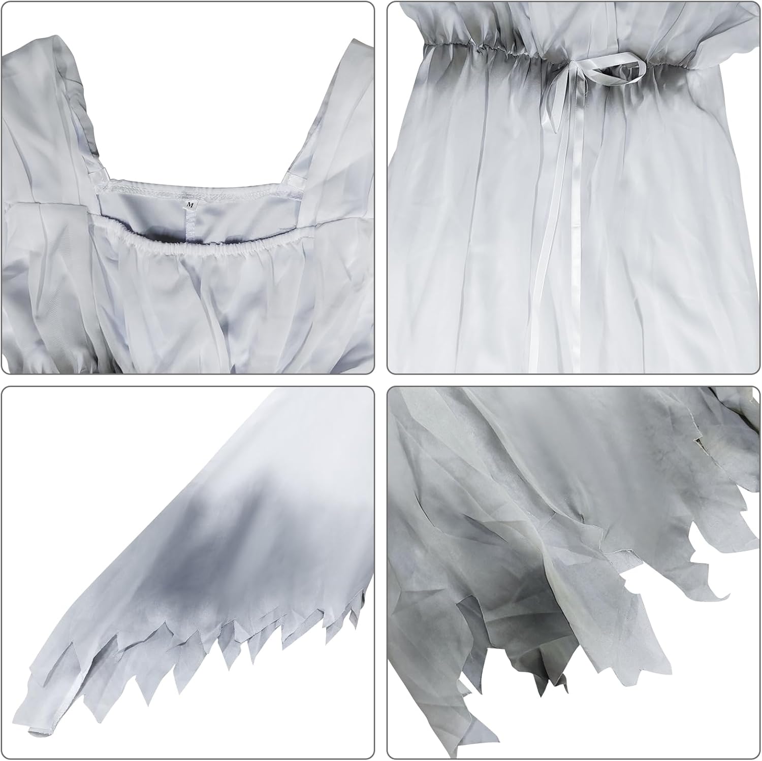 ATAMET Women Gossamer Ghost Costume Gothic Victorian White Fancy Dress - Image 5