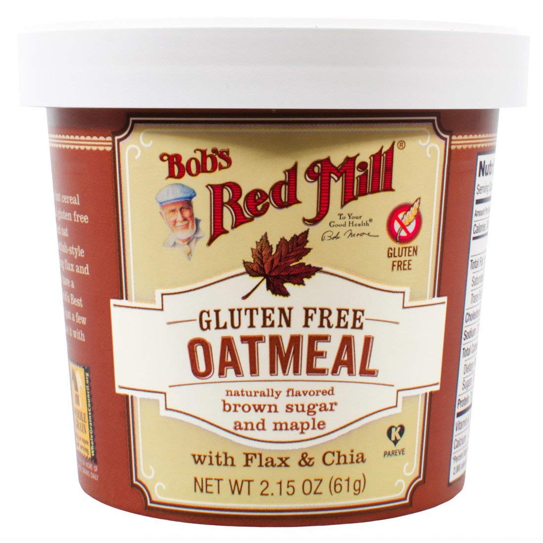 Bob's Red Mill Gluten-Free Oatmeal Cup & Maple, Brown Sugar, 2.15 Ounce