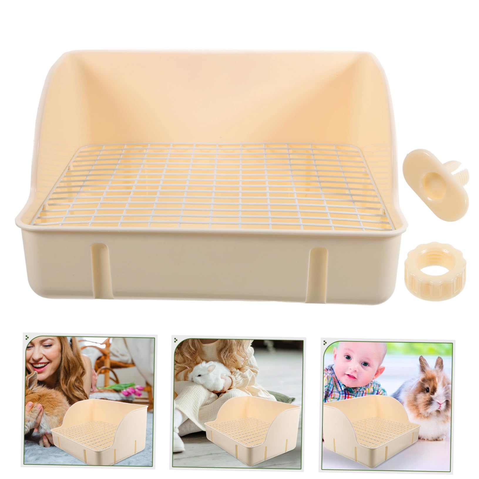 INOOMP Vassoio per Lettiera per Conigli e Angolare per Addestramento Design Stabile per Gabbie Piccole