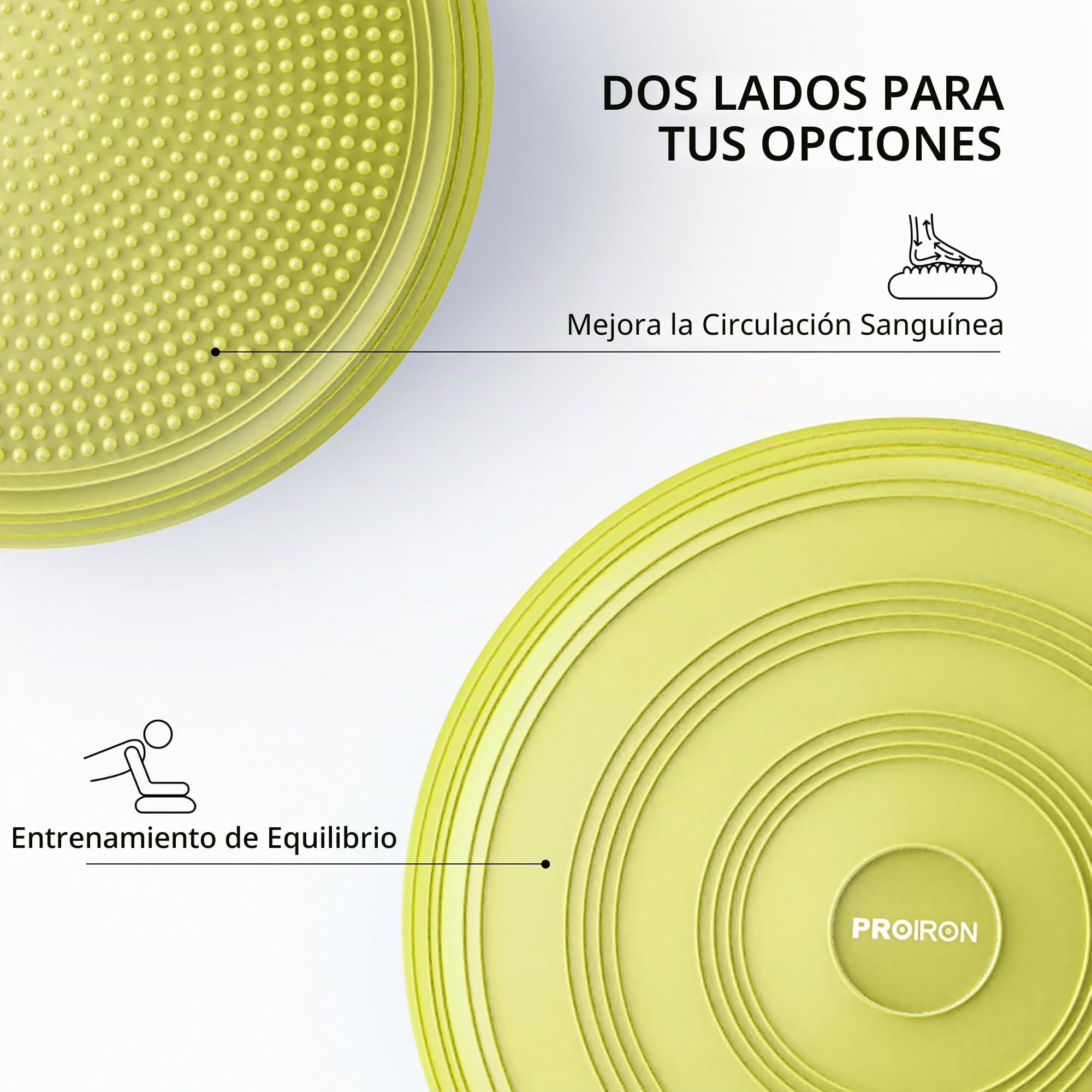 PROIRON Cojín de Equilibrio y Yoga Antideslizante de 33cm con Bombín de Aire, Propioceptivo e Hinchable, Soporte Lumbar, Core Balance Disc Trainer para Fitness, Pilates