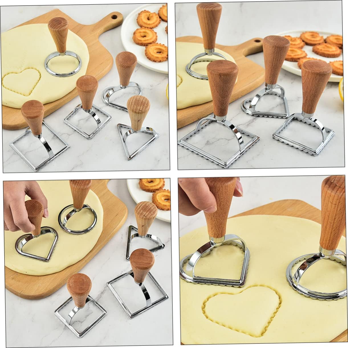 Cabilock 3-Piece Stainless Steel Biscuit and Dumpling Maker Set Assorted Cake Cutting Molds for Baking and Pastry Making Sturdy Kitchen Tools
