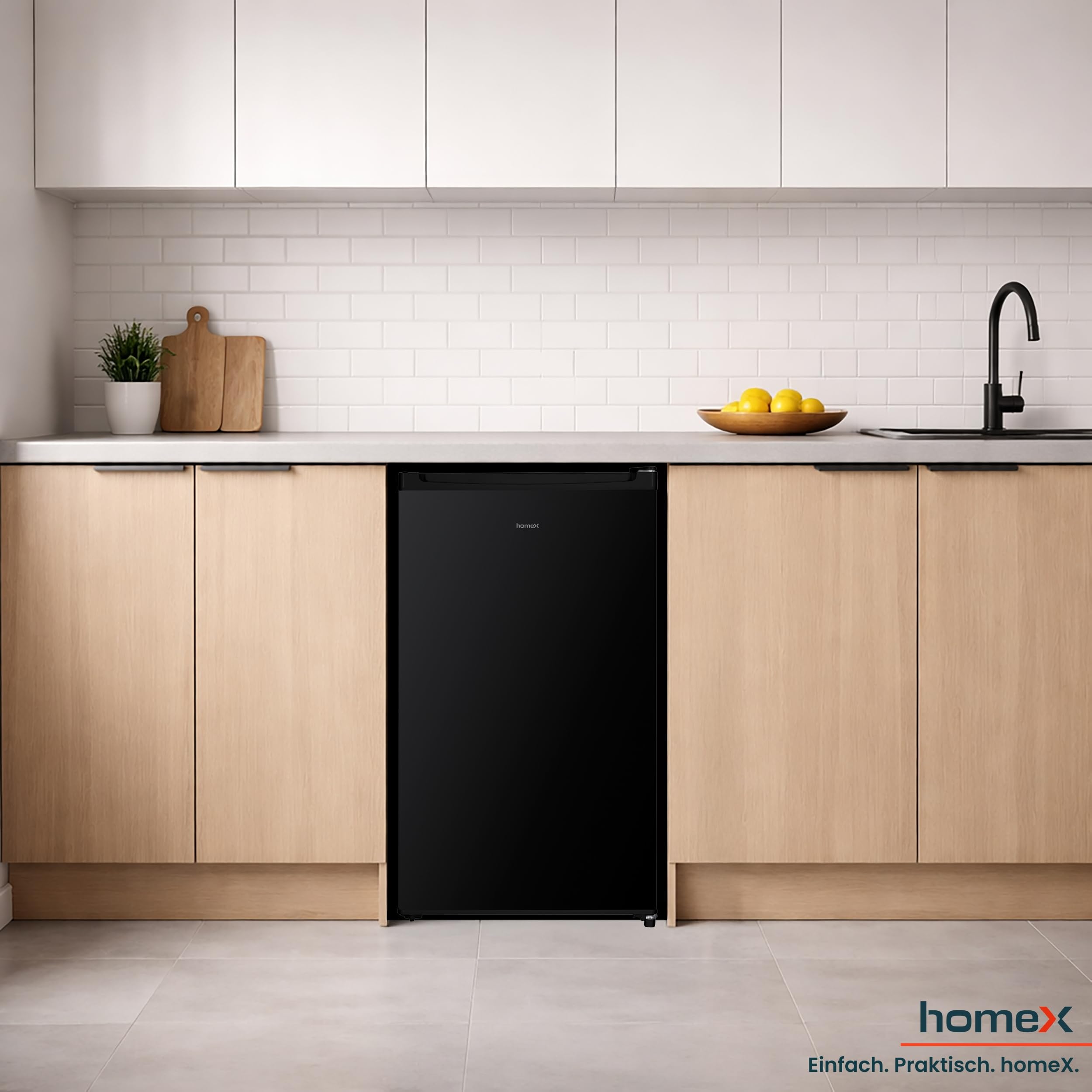 homeX Gefrierschrank 60L 4-Sterne freistehend schwarz FS1016-B