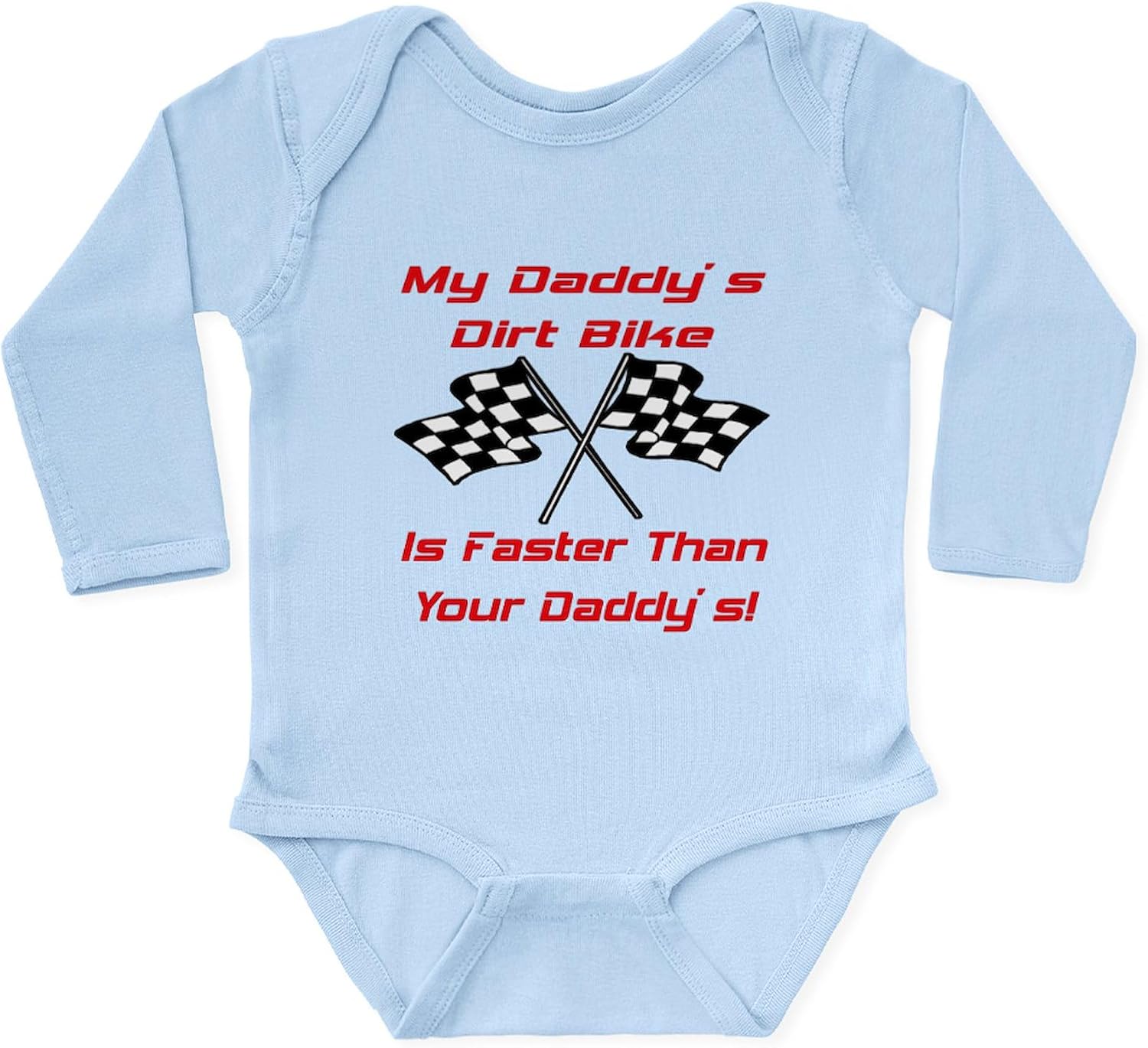 CafePress Daddys Dirt Bike is Fast Body Suit Cute Long Sleeve Infant Baby Bodysuit Romper