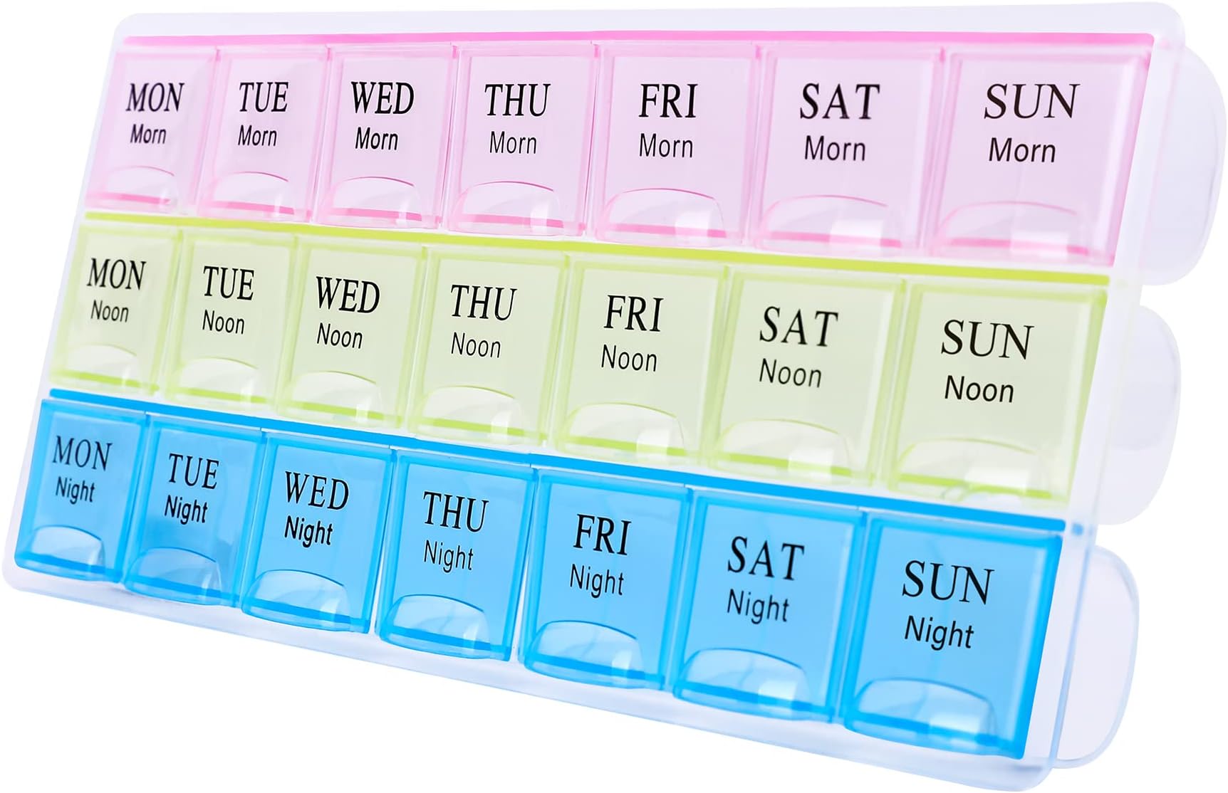 Large Weekly Pill Organizer 3 Times A Day, Moisture-Proof 7 Day Pill Box, Travel Pill Cases Portable for Pills Vitamin Fish Oil Supplements