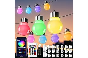 32ft RGB Outdoor String Lights: Multicolor Ambiance for Your Patio, Balcony, and More