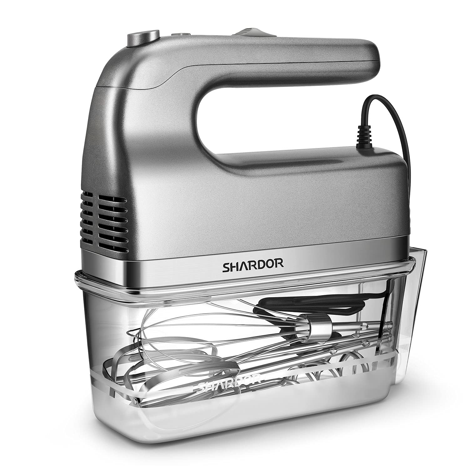 SHARDOR Hand Mixer, 350W Handheld Mixer with Storage Case 5Speed Plus