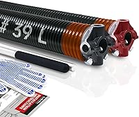 Vista 77 de Par de 2 resortes de torsión para puerta de garaje con barras de bobinado antideslizantes y guantes, electroforesis de precisión con revestimiento