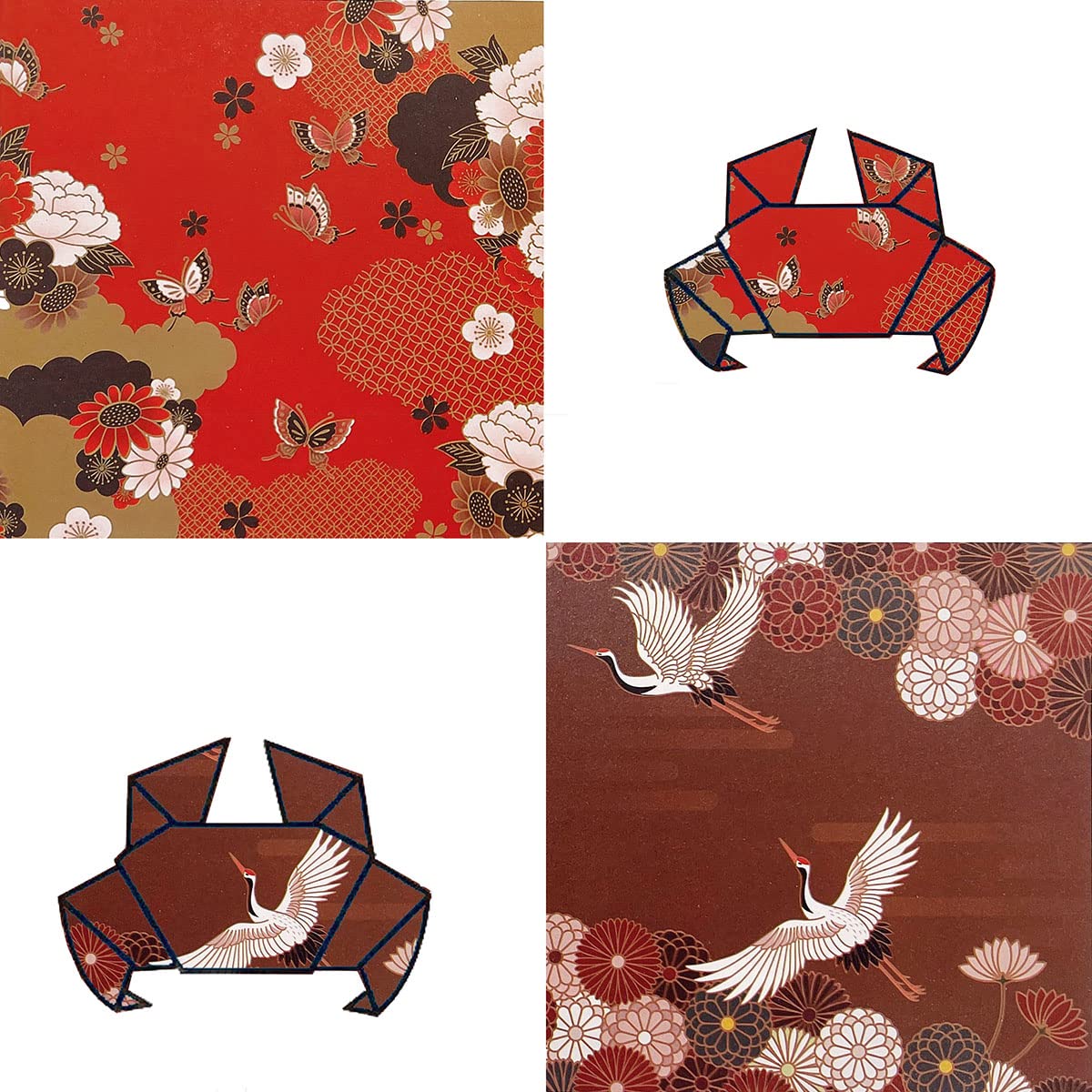 Papel para papiroflexia 50 hojas 15 x 15cm Papel japonés Cuadrado Papel Origami Doble Cara Paper Plegable con 10 Diferentes Diseños únicos para proyectos de arte y manualidades