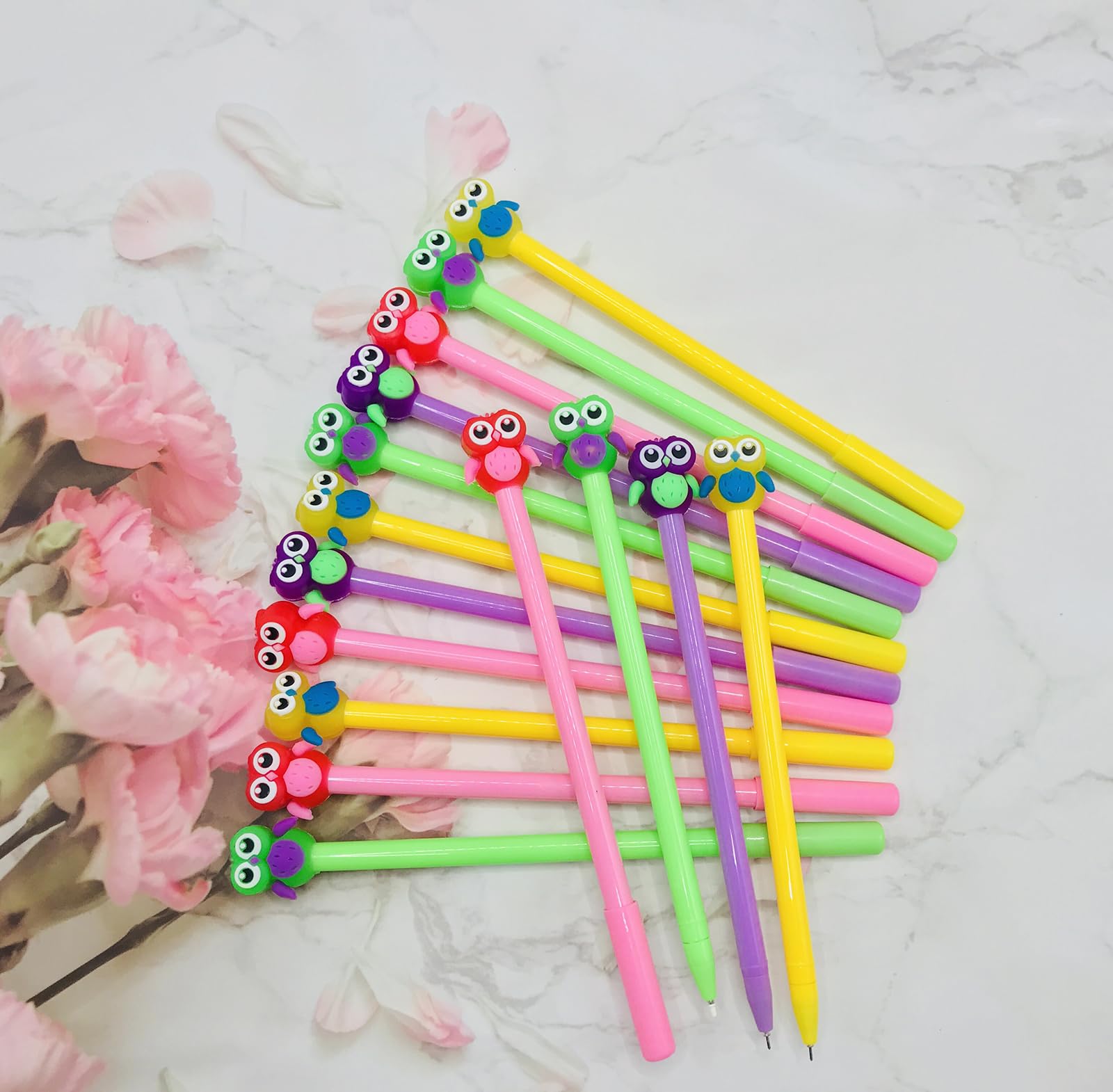40 bolígrafos de búho, bolígrafos de tinta negra de animales, bolígrafos de tinta de gel Kawaii de 0.5 mm para niños, escuela, oficina, hogar, regalos de estudiantes, recuerdos de fiesta