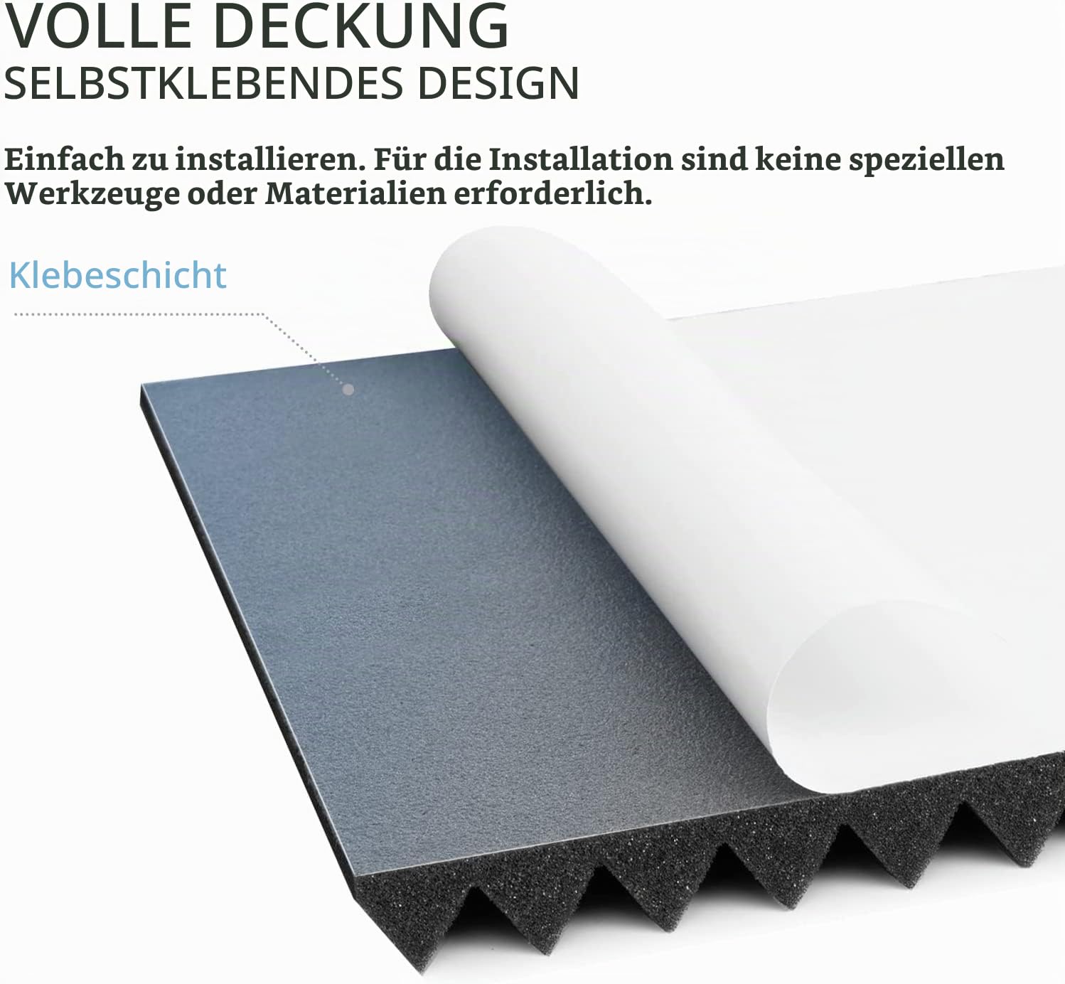 Akustikschaumstoff, 36 Stück Noppenschaumstoff mit Selbstklebender Rückseite, Akustik Platten Akustikschaumstoff Schall Dämmung für Tonstudio, Arbeitszimmer, Partykeller, Heimstudio-30x30x2.5cm