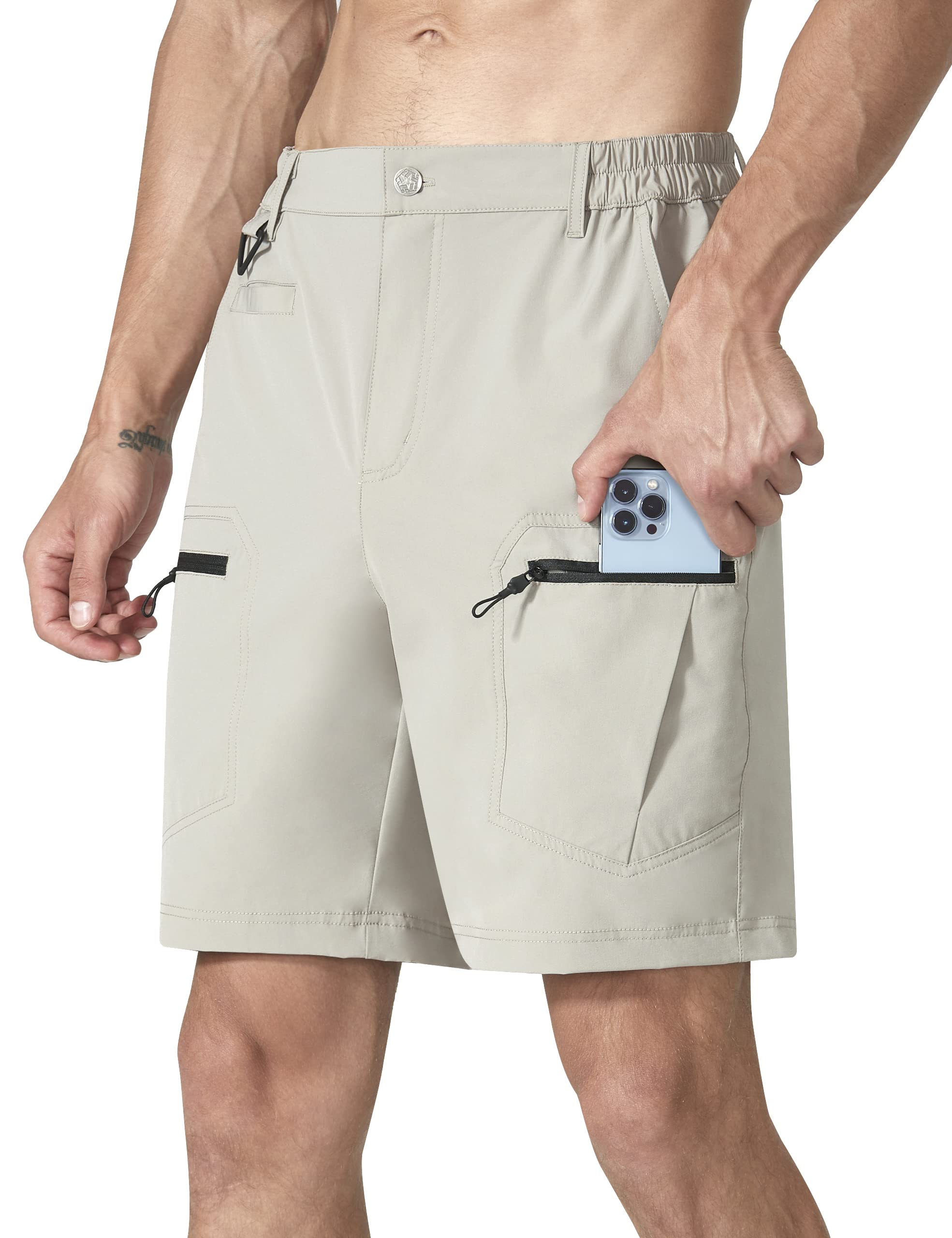 KPSUN Men's Hiking Cargo Shorts Lightweight Tactical Shorts Quick Dry