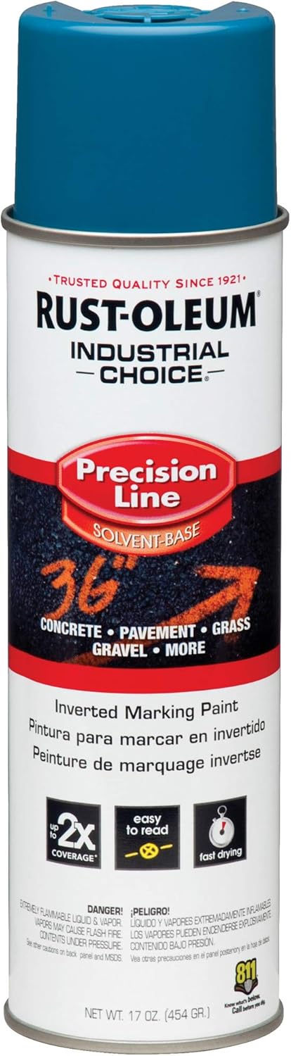 Industrial Choice M1600/M1800 System Precision-Line Caution Blue Inverted Marking Paint [Set of 12]