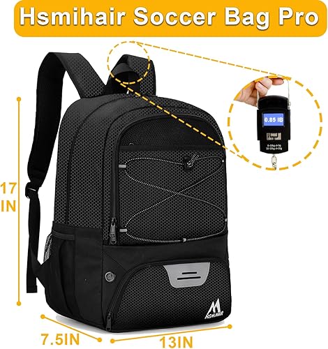 Miniatura 2 de Bolsa de fútbol, mochila y mochila para fútbol, voleibol y baloncesto, con compartimento para pelotas y tacos separados