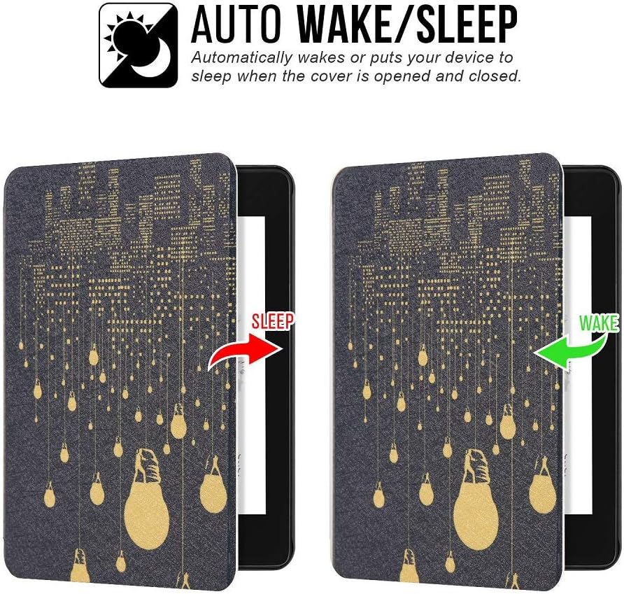 Boskin for Kindle Paperwhite case 2018 Release 10th Generation (Model: PQ94WIF) - PU Leather Smart Cover with Auto Wake/Sleep (NOT fit Paperwhite 11th Gen 2021 Release) (City Night)