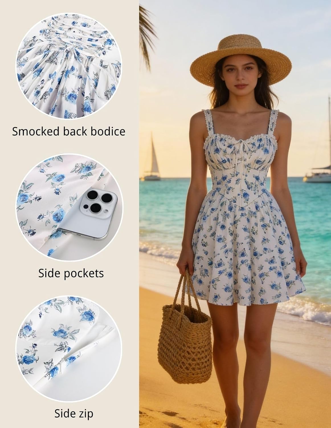 SCARLET DARKNESS Floral Corset Dress Sundresses for Women 2026 Summer Mini Graduation Dress - Image 5