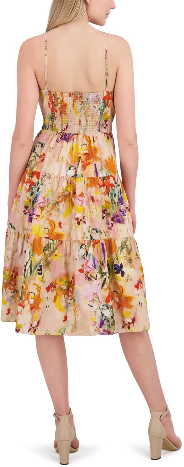 Laundry by Shelli Segal Women's Casual Sleeveless Halter Neck Elegant Midi Dress - Image 3