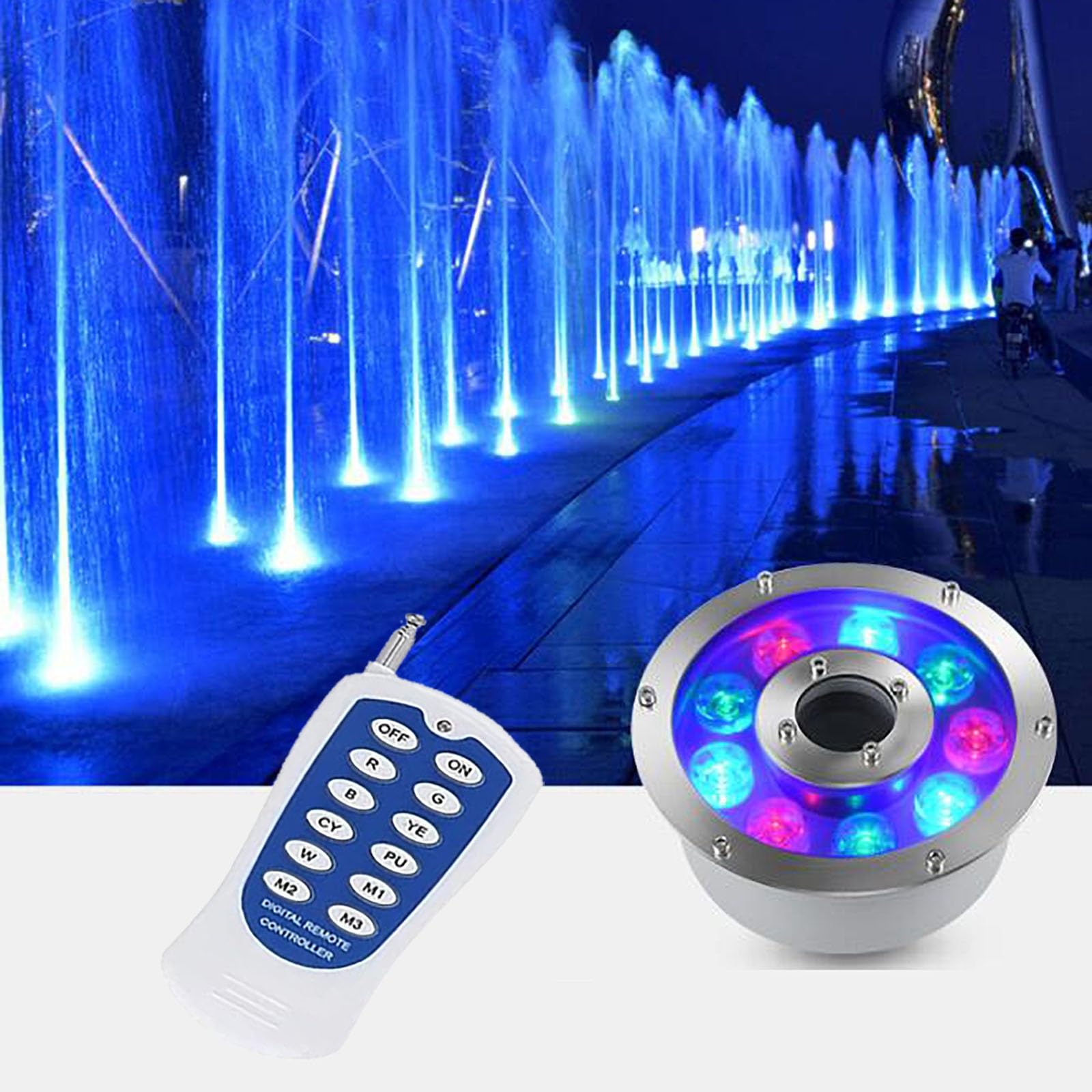 Luces Led Subacuáticas para Estanques Exteriores Jardín Fiestas Fuente RGB Ip68 12/24 V Foco Empotrable Que Cambia De Color para Piscinas Y Jardines 6W 12 V/18W 24 V