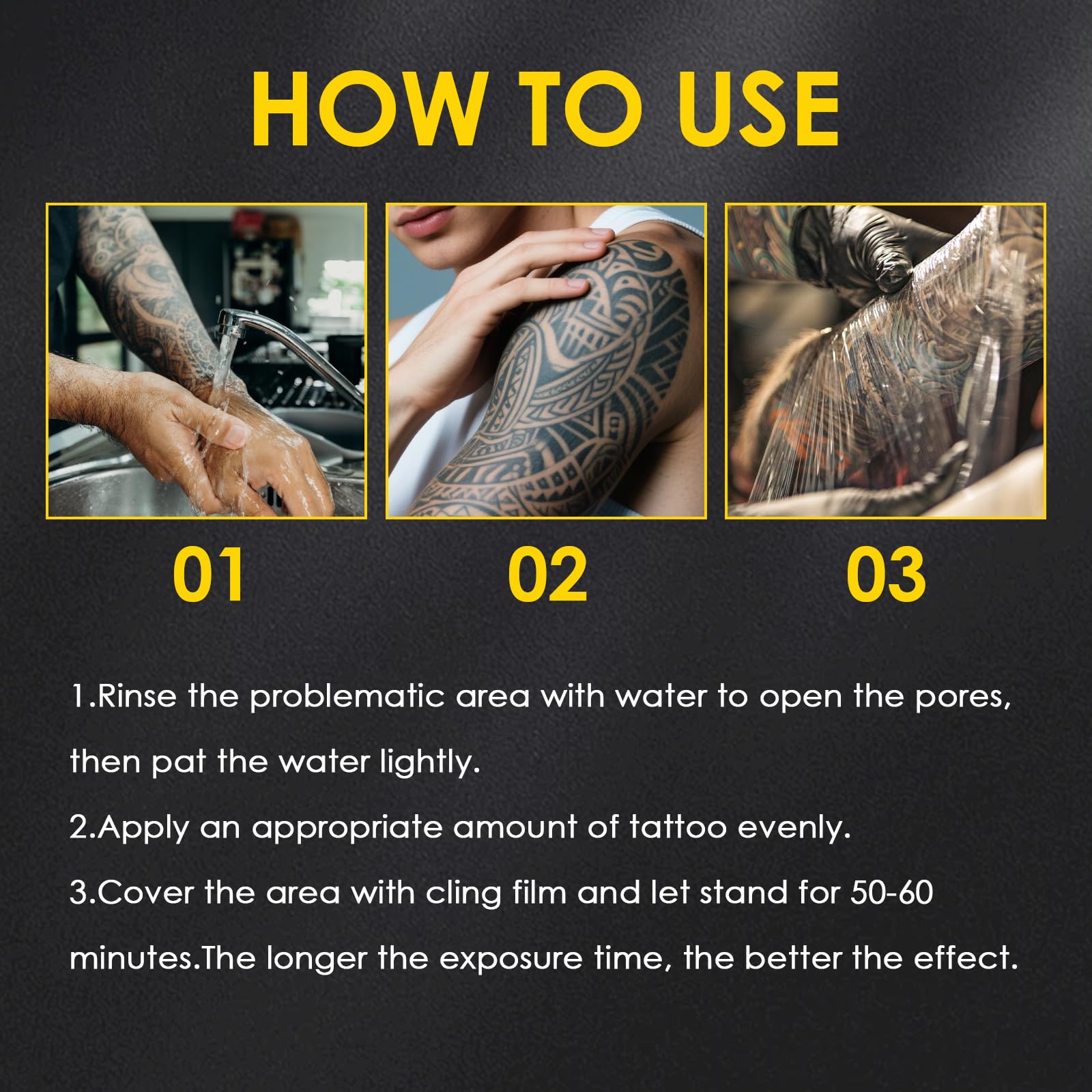 100ml Crema para Tatuajes, Tattoo Crema Cuidado, Repara la Piel Post Tattoo, Hidrata y Iluminador del Color los Tatuajes, Cuidado de la Piel Dañada, Preserva la Belleza del Tatuaje,Negro