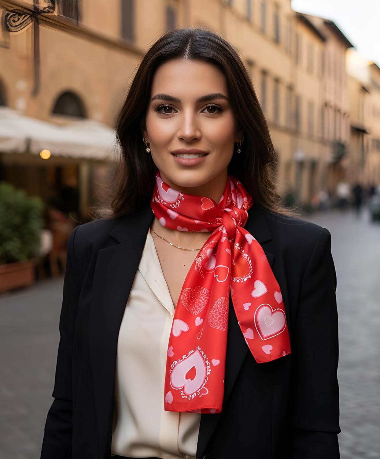 SERENITA Christmas Valentine Scarf for Women Holiday Gift Warm Long Unisex Scarf Fall Winter Lightweight Soft Sheer - Image 3