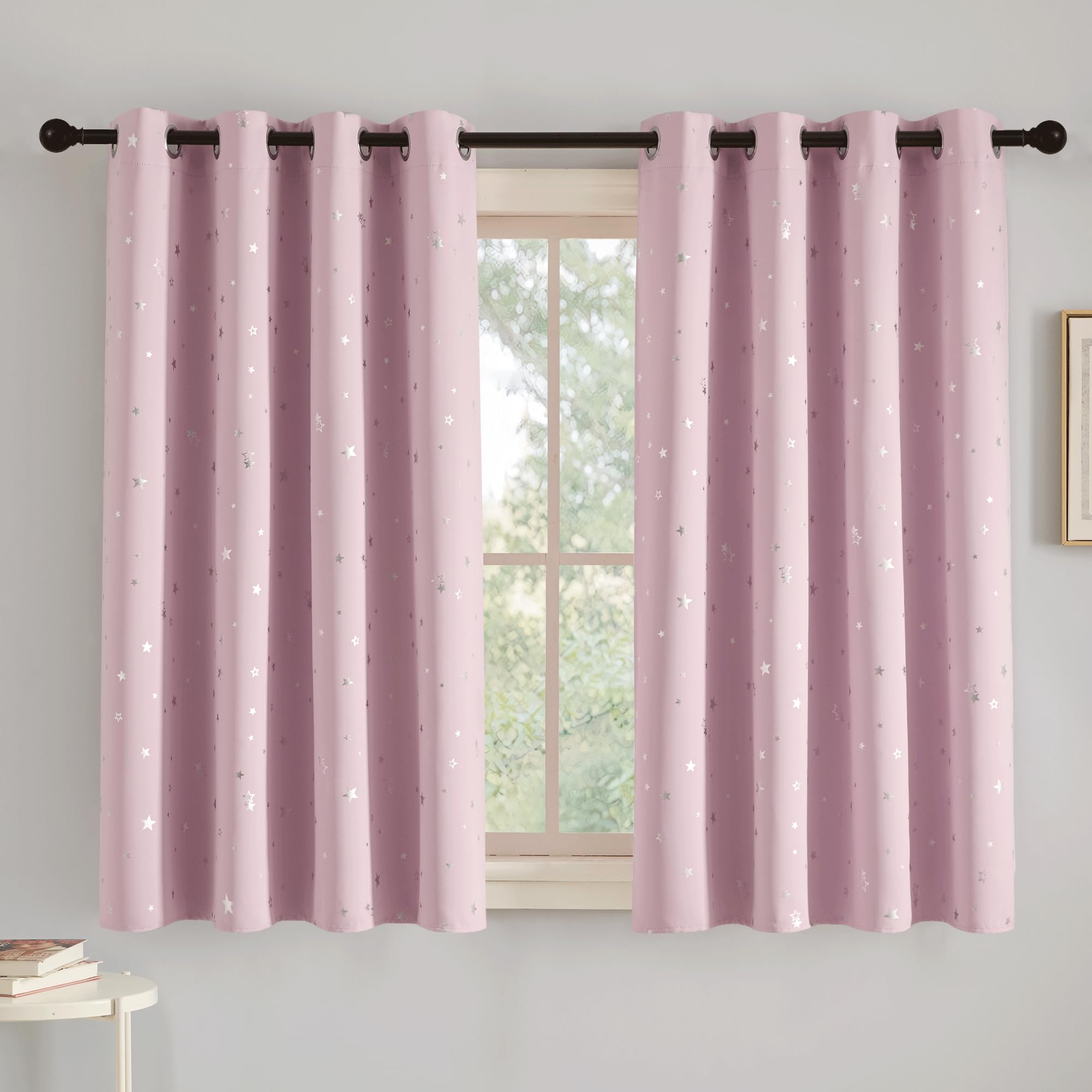 PONY DANCE Nursery Pink Blackout Curtains for Bedroom - Image 2