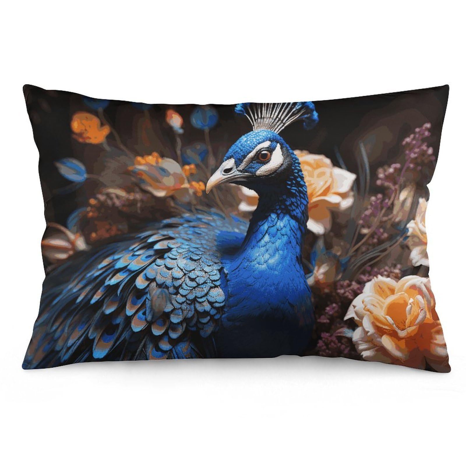 NTVOWPZO 2 Pack Decoration Throw Pillow Covers 20"x30" Pillowcases Covers Blue Peacock Pillowcases Modern Farmhouse Home Decor Sofa Cushions Covers for Couch Bed Living Room
