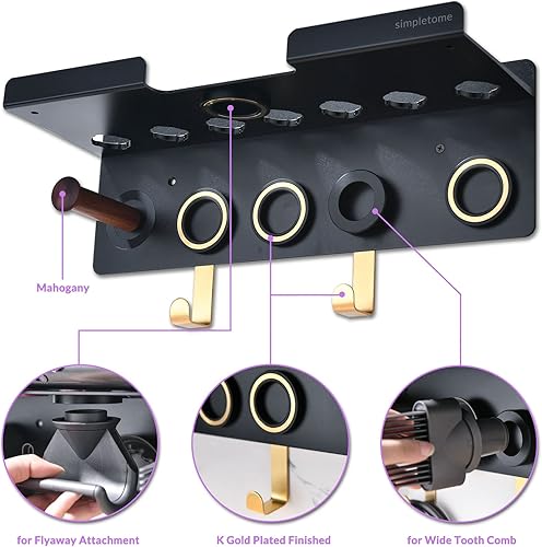 Miniatura 2 de simpletome Soporte de pared 2 en 1 para Dyson Airwrap Styler Secador de pelo supersónico Almacenamiento Dyson accesorios y accesorios con