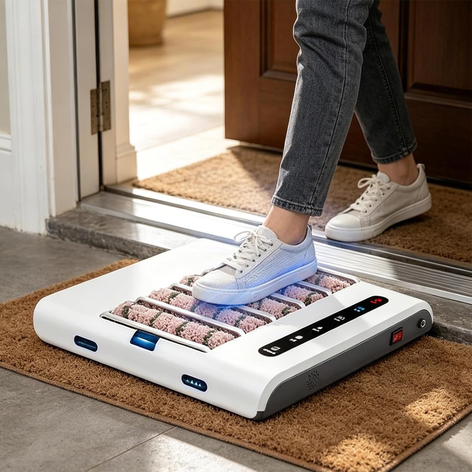 Máquina Limpiadora de Suelas, silencioso ≤50dB. Cepillo extraíble. Standard | Uso sin agua para evitar suelos mojados y facilitar la limpieza en entradas interiores con tránsito frecuente.