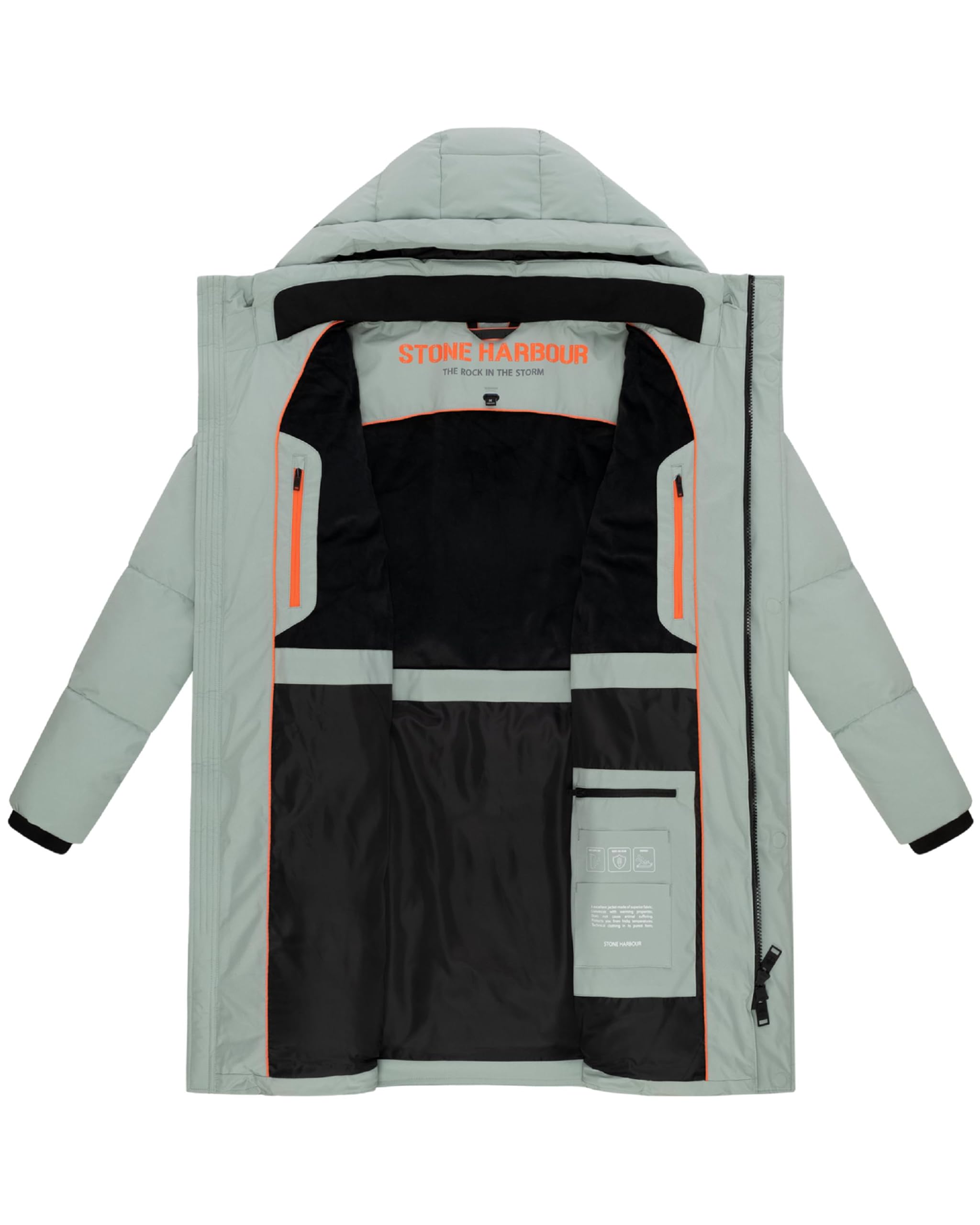 STONE HARBOUR Herren Steppmantel mit kuscheligem Fleece-Innenfutter warmer Wintermantel mit großer Kapuze Hadrieen XX S-3XL