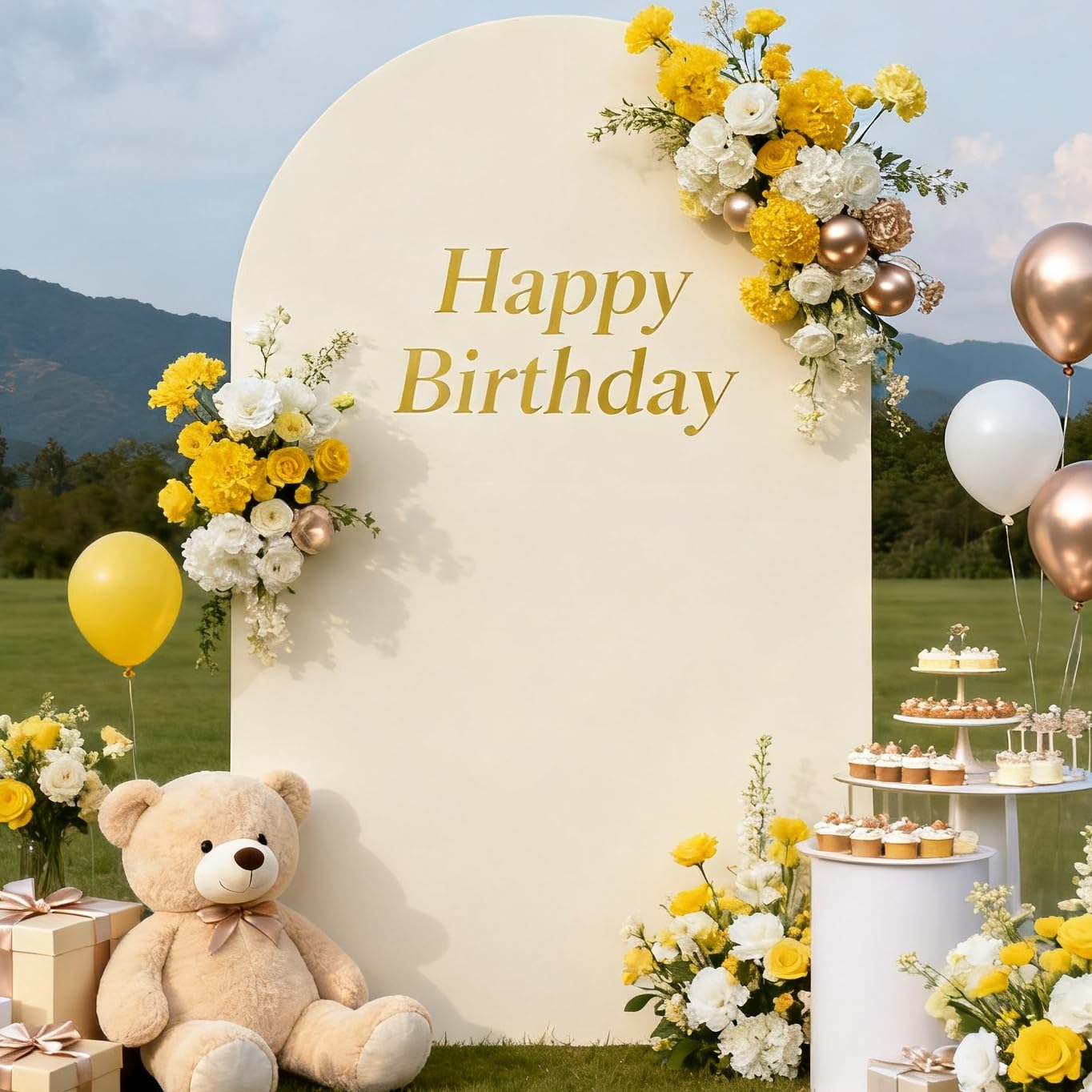 Socomi Beige Wedding Arch Backdrop Cover Spandex 6.6FT Fitted Stretchy Chiara Arches Stand Covers for Birthday Party Bridal Baby Shower Ceremony