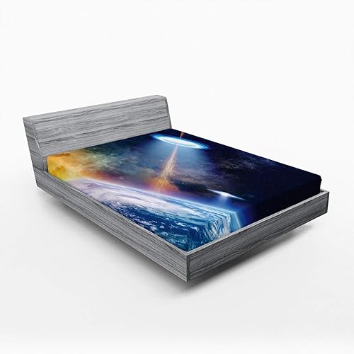 Miniatura 5 de Ambesonne North Pole - Sábana bajera ajustable, estampado divertido de personajes de animales de pingüinos en hielo, funda de cama con bolsillo