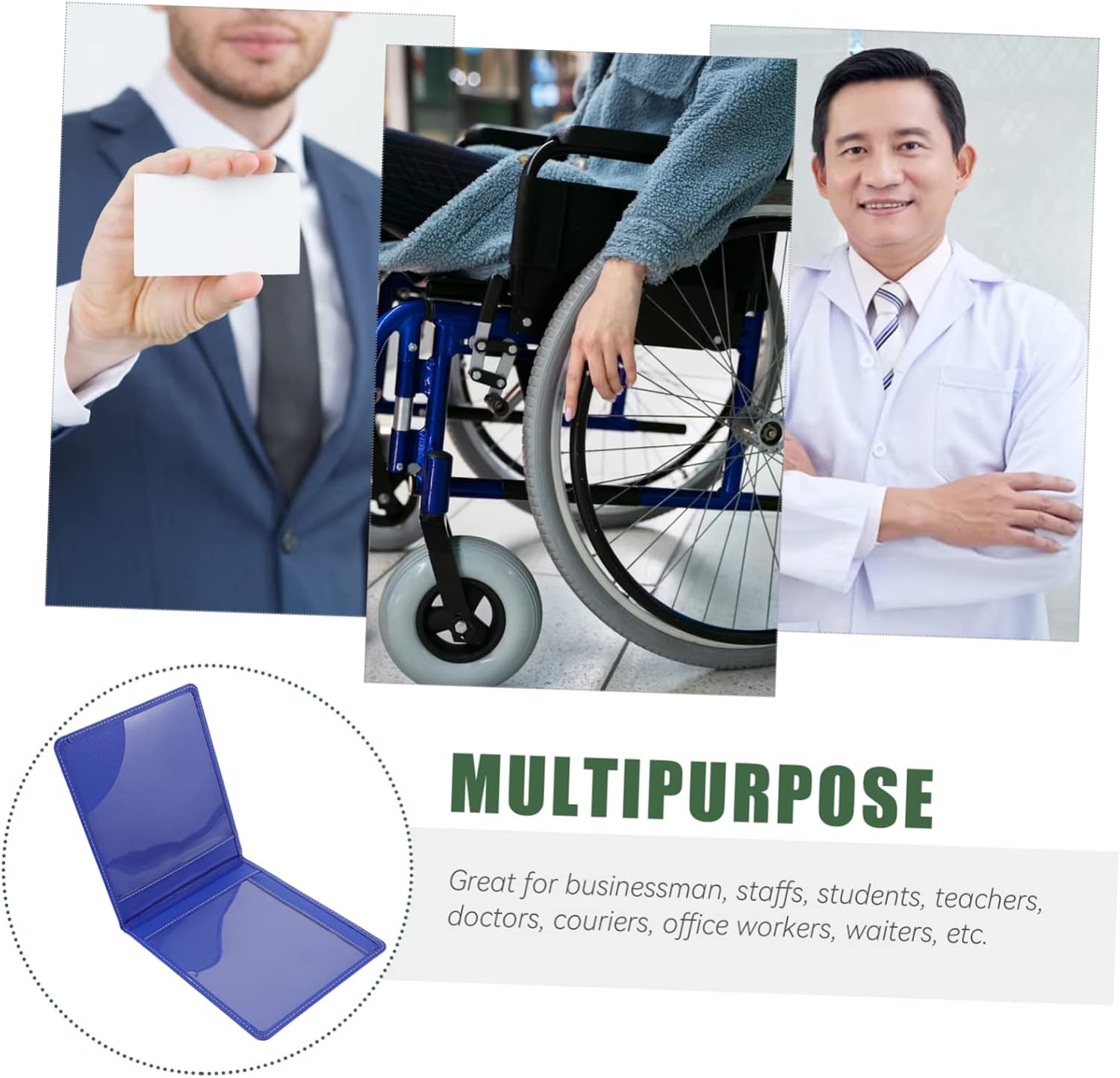 Disabled Certificate Protector Blank ID Badge Holder Waterproof Cover Multi-functional Card Organizer for Social Security Bank and Business Cards