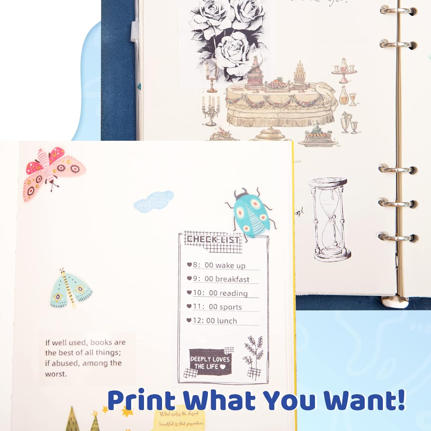 Phomemo Sticker Paper- for T02/M02X/M02L/Y02C/Q02 Mini Printer, White Thermal Sticker for Study Notes, Photo, DIY, Stickers, Image Time 2 Years, Black on White Sticky Paper, 50mm x3.5m, 3 Rolls - Image 6