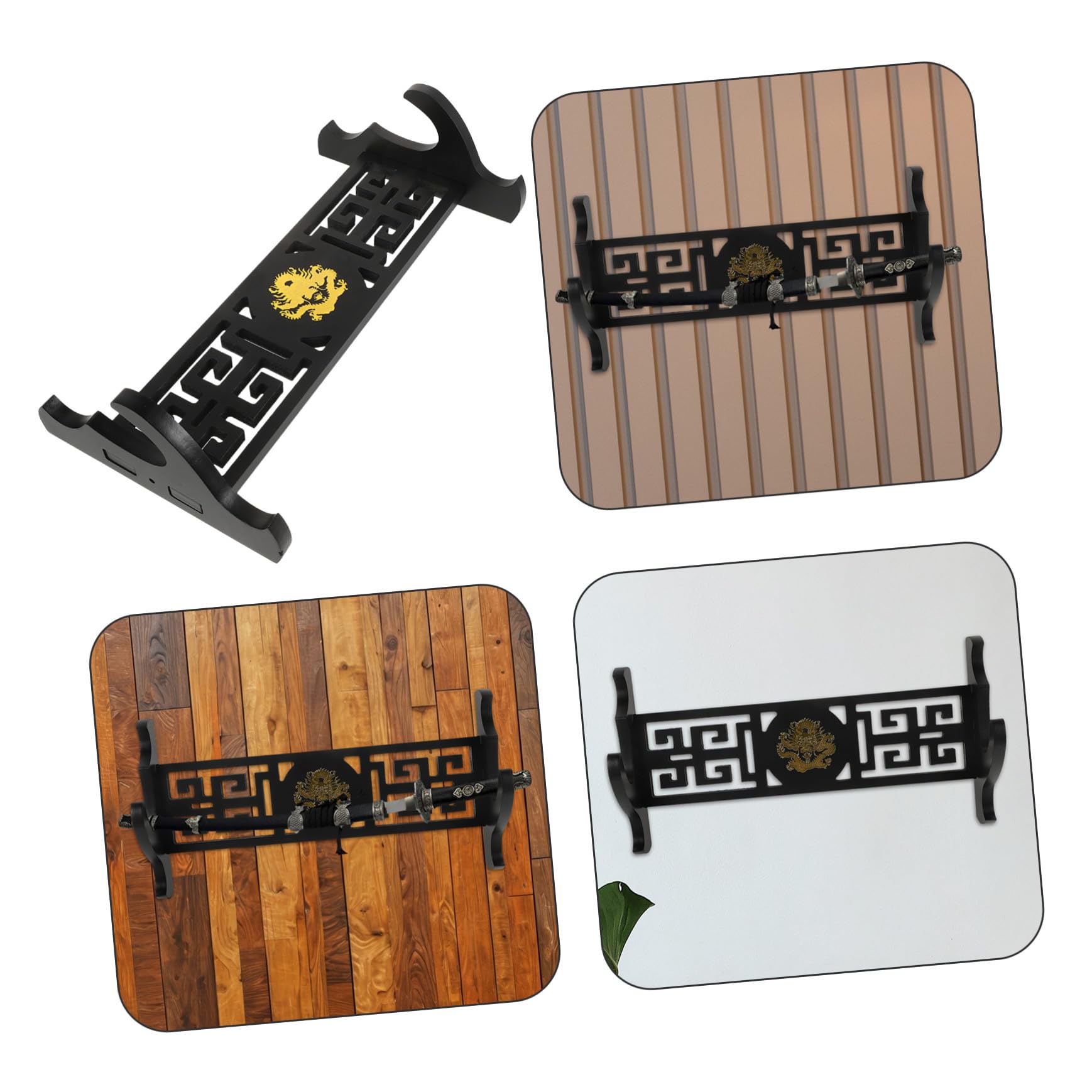 NOLITOY Soporte de Espada de Madera Negro para Pared Vertical