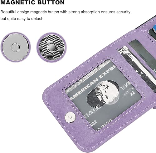 Miniatura 7 de KIHUWEY Funda compatible con iPhone XR con soporte para tarjeta de crédito, cierre magnético de cuero de alta calidad, resistente funda protectora