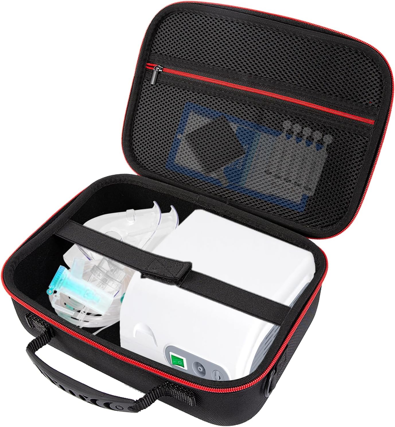 Hard Case for Smart Nebulizer,Portable Nebulizer Bag,Desktop Inhaler Nebulizer for Home Travel Use,Medical Case for Inhaler Spacer, Masks, Asthma Accessories Medicine Storage Bag, Black