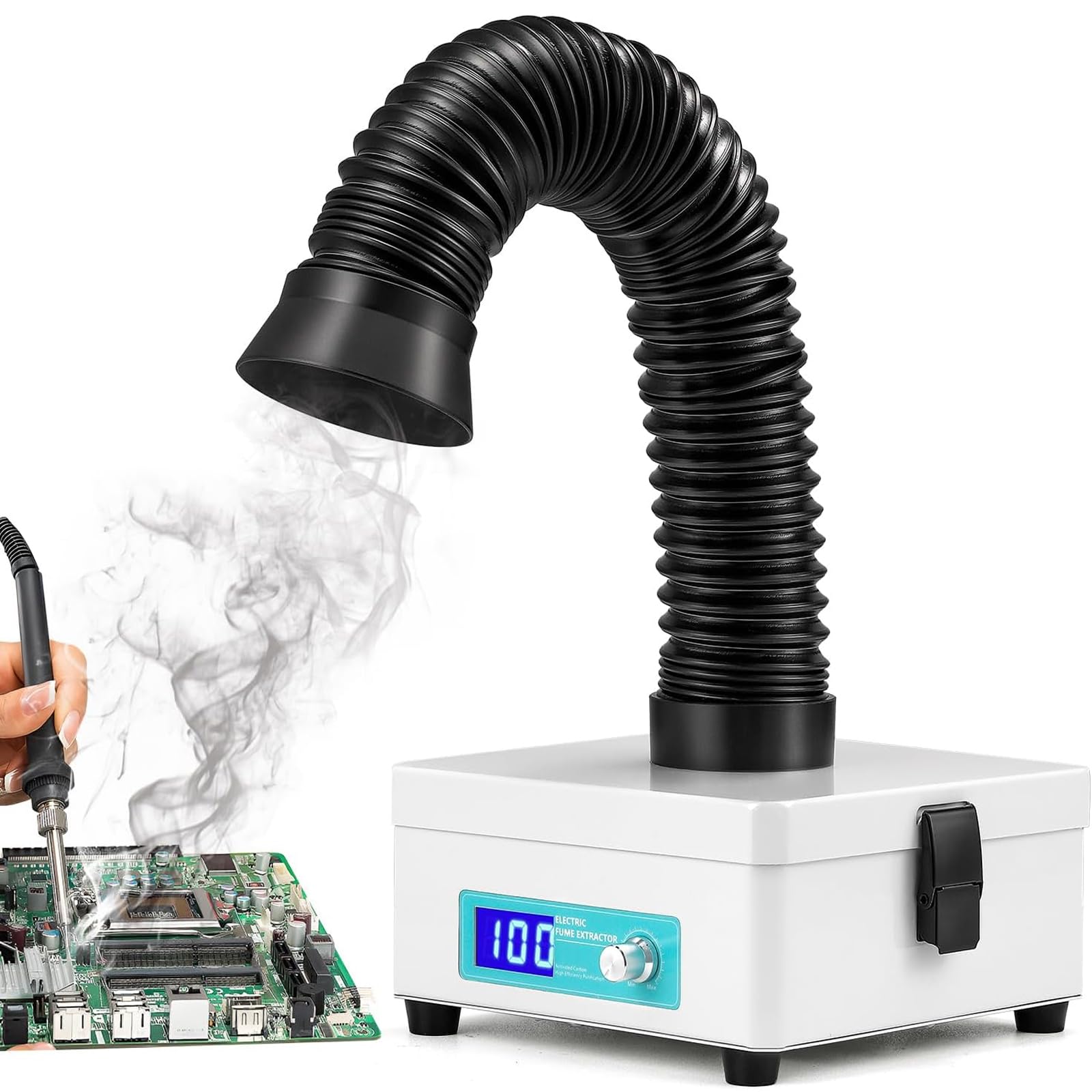 Extracteur de fumée de soudure électrique premium à affichage LED et silence