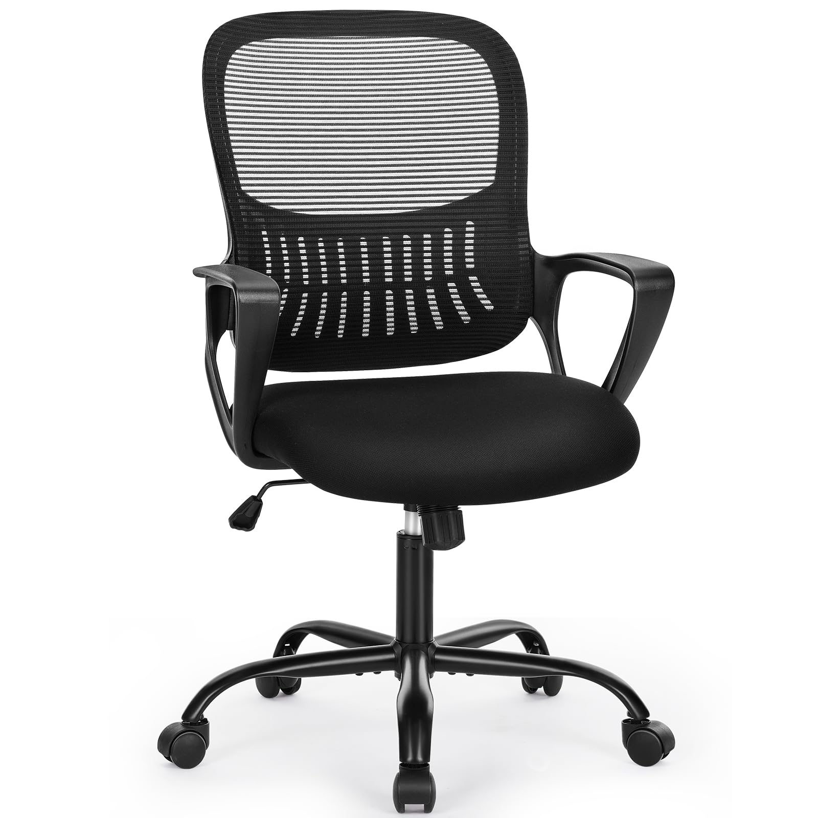 Office Chair Ergonomic Computer Desk Chair Mid-Back Adjustable Desk Chair with Lumbar Support and Wheels Mesh Executive Rolling